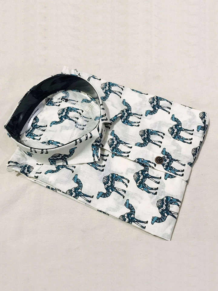 Desert Camel - Cotton Half Sleeve Shirt