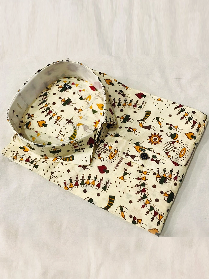 Traditional Indian Tribal - Cotton Half Sleeve Shirt